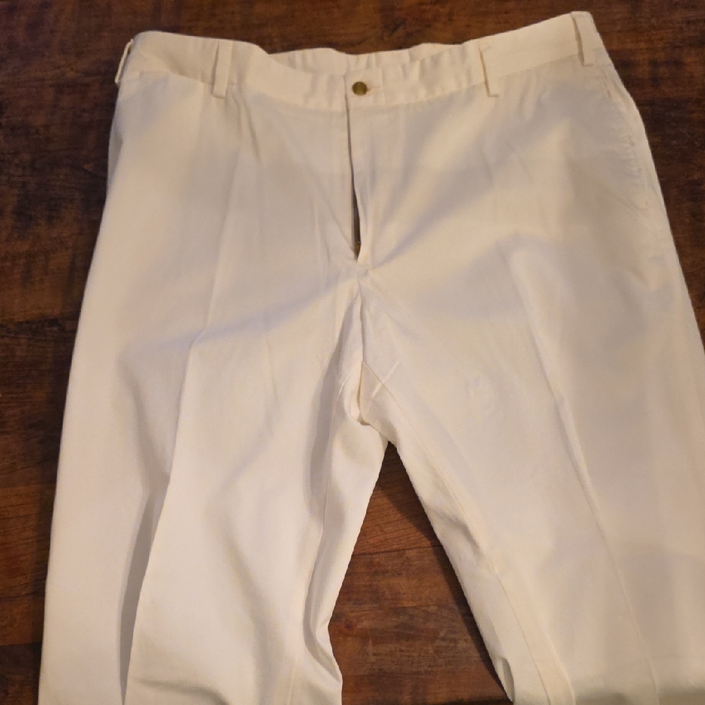 Men's White Dress Pants - Classic Straight Fit